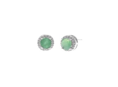 ARETES ESMERALDA OVAL PLATA 925