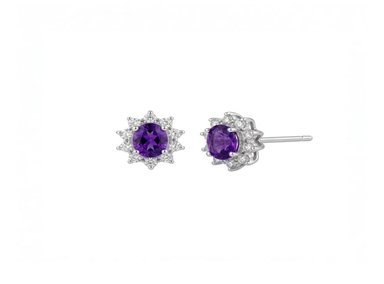 ARETES ESENCIA AMATISTA PLATA 925 - 1
