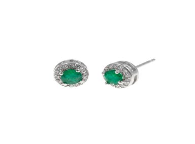 ARETES ESMERALDA PLATA 925 - 1