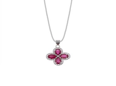 COLLAR CASUAL RUBÍ PLATA 925 - 1