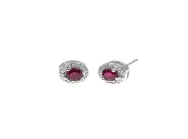 ARETES RUBÍ PLATA 925 - 1