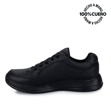 ZAPATILLA ESCOLAR CASUAL ALEX-053 T NEGRO RABBIT CUERO - 2