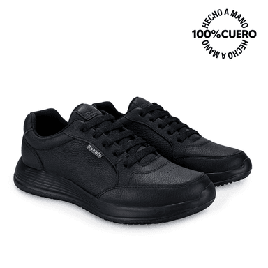 ZAPATILLA ESCOLAR CASUAL ALEX-053 T NEGRO RABBIT CUERO - 4
