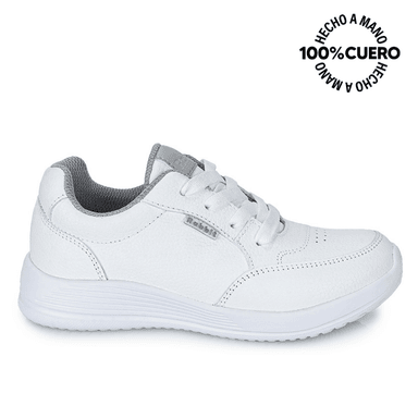 ZAPATILLAS ESCOLARES UNISEX RABBIT CUERO BLANCO ALEX-053 K CASUAL - 1