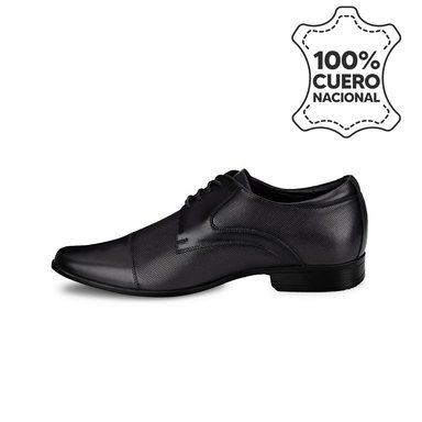 ZAPATOS DE VESTIR HOMBRE CALIMOD CUERO NEGRO VEM-002 DERBY - 2