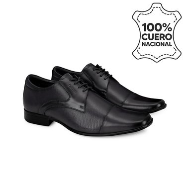 ZAPATOS DE VESTIR HOMBRE CALIMOD CUERO NEGRO VEM-002 DERBY - 4