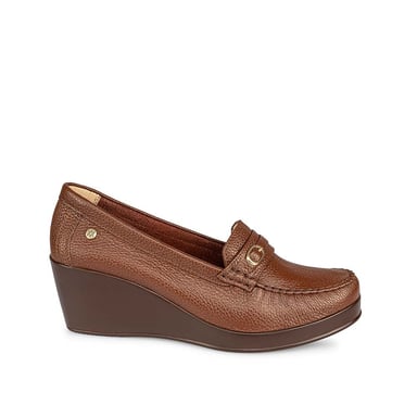 MOCASINES MUJER VIALE CUERO MARRÓN DOM-2401B CASUAL - 1