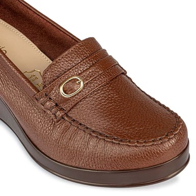MOCASINES MUJER VIALE CUERO MARRÓN DOM-2401B CASUAL - 3