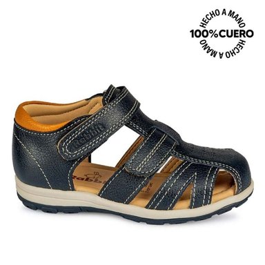 SANDALIAS NIÑO RABBIT CUERO AZUL ANGEL-2503 FRANCISCANA CASUAL - 1