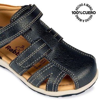 SANDALIAS NIÑO RABBIT CUERO AZUL ANGEL-2503 FRANCISCANA CASUAL - 3