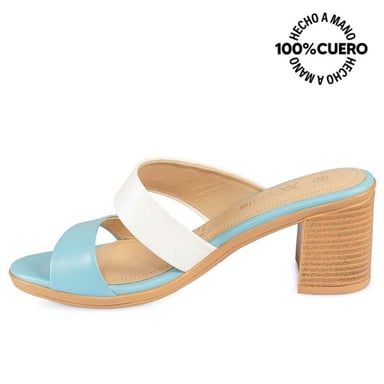 SANDALIA STRAP CASUAL LINDA-2507 CELE/HUES VIALE CUERO - 2