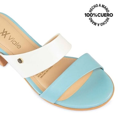 SANDALIA STRAP CASUAL LINDA-2507 CELE/HUES VIALE CUERO - 3