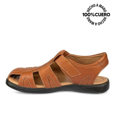 SANDALIAS HOMBRE VIALE CUERO CAFÉ CLARO FRANCISCANA CASUAL ANGELO-2509 MIEL HOMME - 2