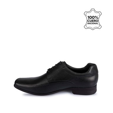 ZAPATOS CASUALES HOMBRE CALIMOD CUERO NEGRO DERBY VESTIR VEM-008 - 2