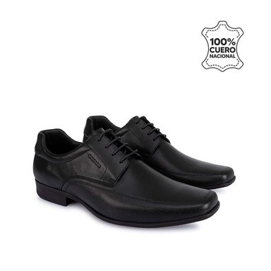 ZAPATOS CASUALES HOMBRE CALIMOD CUERO NEGRO DERBY VESTIR VEM-008 - 4