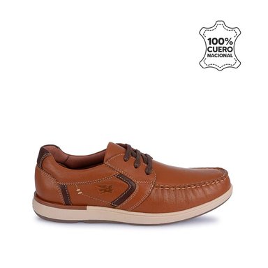 ZAPATOS CASUALES HOMBRE CALIMOD CUERO MARRÓN COÑAC DERBY CB4-001 - 1
