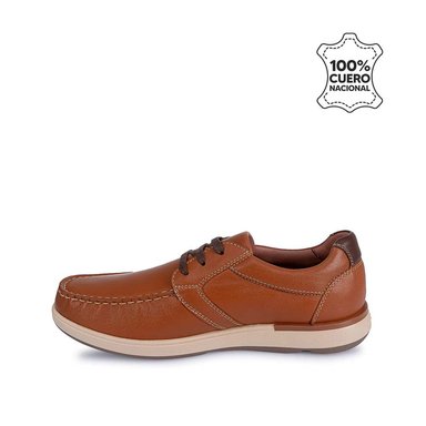 ZAPATOS CASUALES HOMBRE CALIMOD CUERO MARRÓN COÑAC DERBY CB4-001 - 2