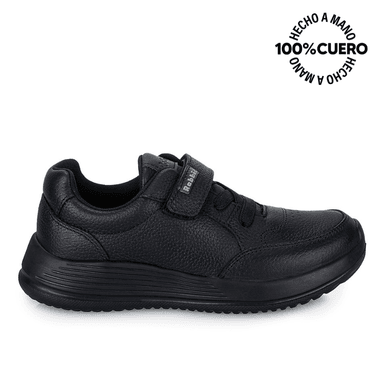 ZAPATILLAS ESCOLARES NIÑO RABBIT CUERO NEGRO CASUAL ALEX-055 - 1