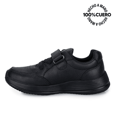 ZAPATILLAS ESCOLARES NIÑO RABBIT CUERO NEGRO CASUAL ALEX-055 - 2