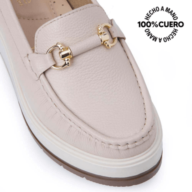 ZAPATO MOCASÍN CASUAL DENI-2517 VAINILLA VIALE CUERO - 4