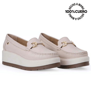 ZAPATO MOCASÍN CASUAL DENI-2517 VAINILLA VIALE CUERO - 5