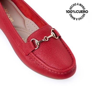 ZAPATO MOCASÍN CASUAL INFORMAL CORE-2511 ROJO VIALE CUERO - 3