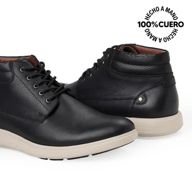 BOTÍN DERBY CASUAL ANGELO-2538 NEGRO VIALE HOMME CUERO - 2
