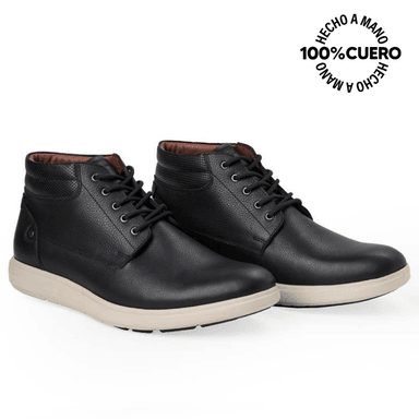 BOTÍN DERBY CASUAL ANGELO-2538 NEGRO VIALE HOMME CUERO - 4