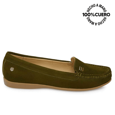 ZAPATO MOCASÍN CASUAL FAV-2501 VERDE VIALE CUERO - 1