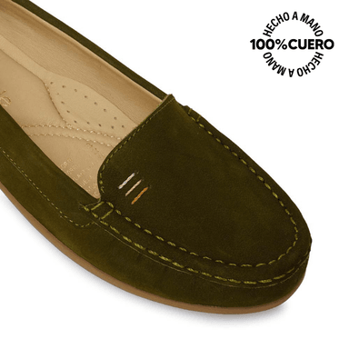ZAPATO MOCASÍN CASUAL FAV-2501 VERDE VIALE CUERO - 3