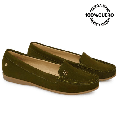 ZAPATO MOCASÍN CASUAL FAV-2501 VERDE VIALE CUERO - 4