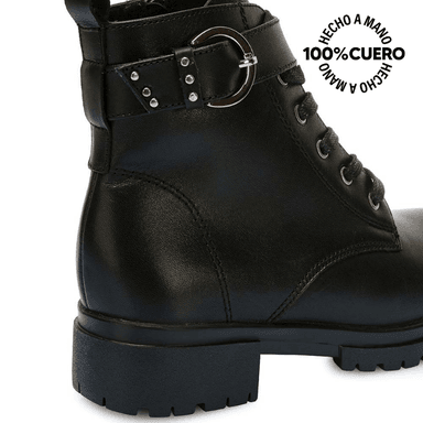 BOTÍN DERBY CASUAL YADIRA-2533 NEGRO RABBIT CUERO - 3