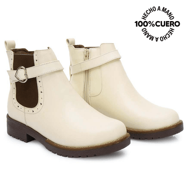 BOTÍN CASUAL YADIRA-2523 HUESO RABBIT CUERO - 4