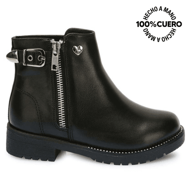 BOTÍN CASUAL YADIRA-2530 NEGRO RABBIT CUERO - 1