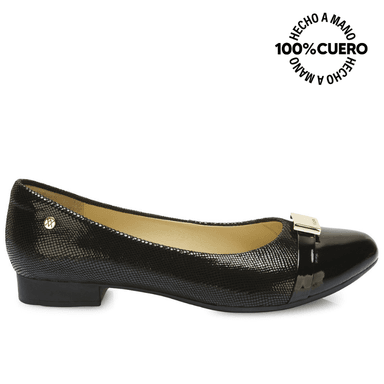 ZAPATO BALLERINA CASUAL ECO-2521 NEGRO VIALE CUERO - 1