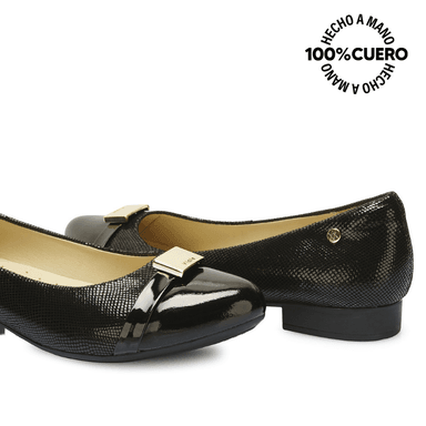 ZAPATO BALLERINA CASUAL ECO-2521 NEGRO VIALE CUERO - 2