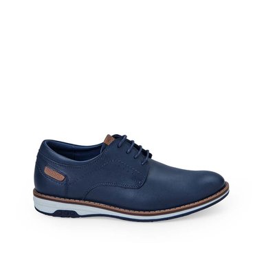 ZAPATO DERBY CASUAL ANGEL-2538 AZUL RABBIT CUERO - 1