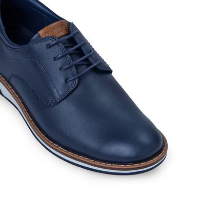 ZAPATO DERBY CASUAL ANGEL-2538 AZUL RABBIT CUERO - 3