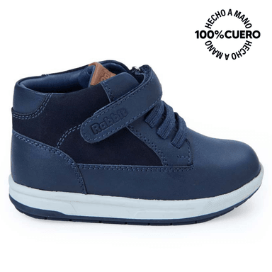 BOTÍN DERBY CASUAL ANGEL-2528 AZUL RABBIT CUERO - 1