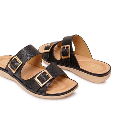 SANDALIA SLIDE CASUAL ABY-2611 NEGRO ADV - 2