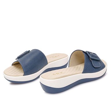SANDALIA SLIDE CASUAL LAU-2605 AZUL DENIM ADV - 2