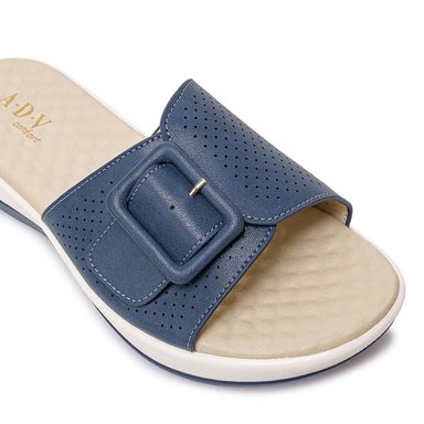 SANDALIA SLIDE CASUAL LAU-2605 AZUL DENIM ADV - 3
