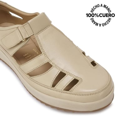 ZAPATO CANASTA CASUAL WIL-2520 HUESO VIALE CUERO - 3