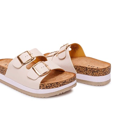SANDALIA SLIDE CASUAL ANA-2521 HUESO ADV - 2