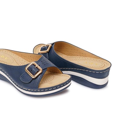 SANDALIA SLIDE CASUAL ABY-2601 AZUL ADV - 2