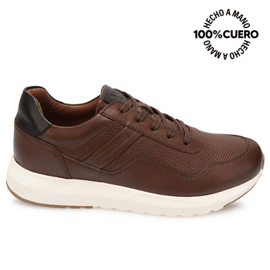 ZAPATILLA CASUAL JOSE-2603 MARRON VIALE HOMME CUERO - 1