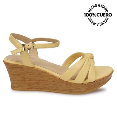SANDALIA D'ORSAY CASUAL ECO-2602 MANTEQUILLA VIALE CUERO - 1