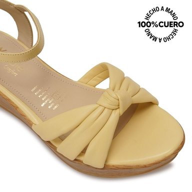 SANDALIA D'ORSAY CASUAL ECO-2602 MANTEQUILLA VIALE CUERO - 3
