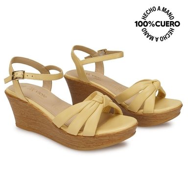 SANDALIA D'ORSAY CASUAL ECO-2602 MANTEQUILLA VIALE CUERO - 4