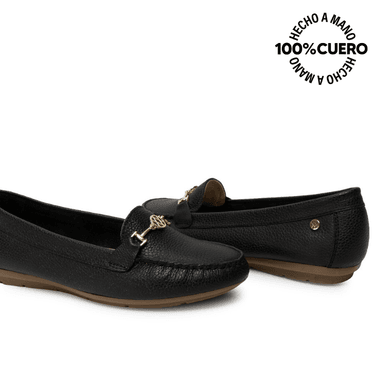 ZAPATO MOCASÍN CASUAL CORE-2510 NEGRO VIALE CUERO - 2